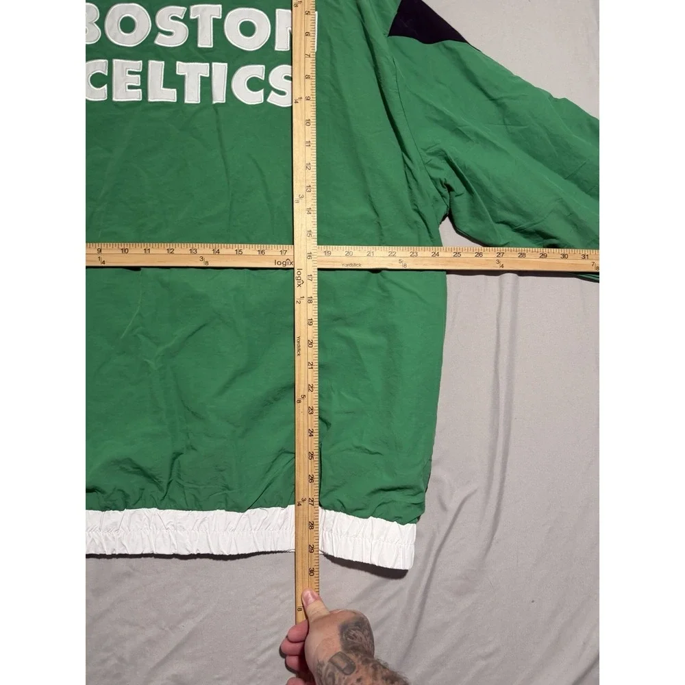 nwt nba ultra game green black boston celtics full zip basic jacket, men's xl